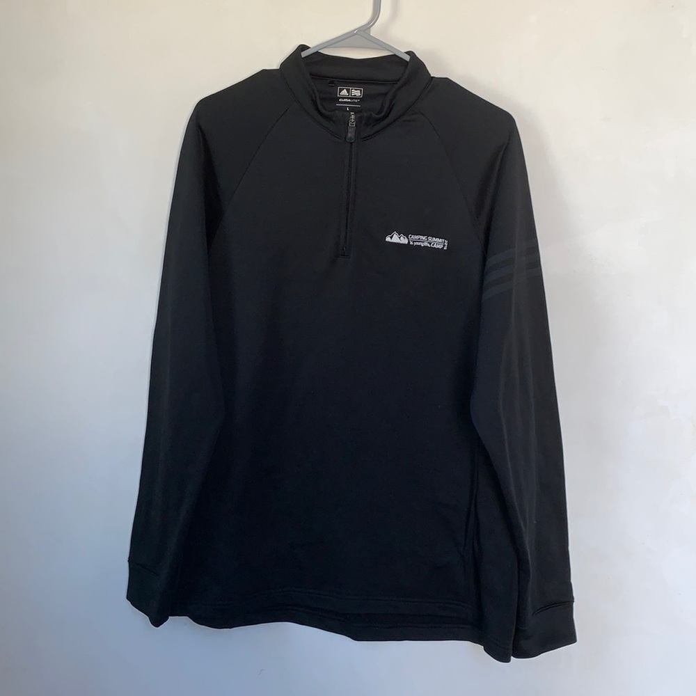 Black 1/4 zip adidas young life sweatshirt